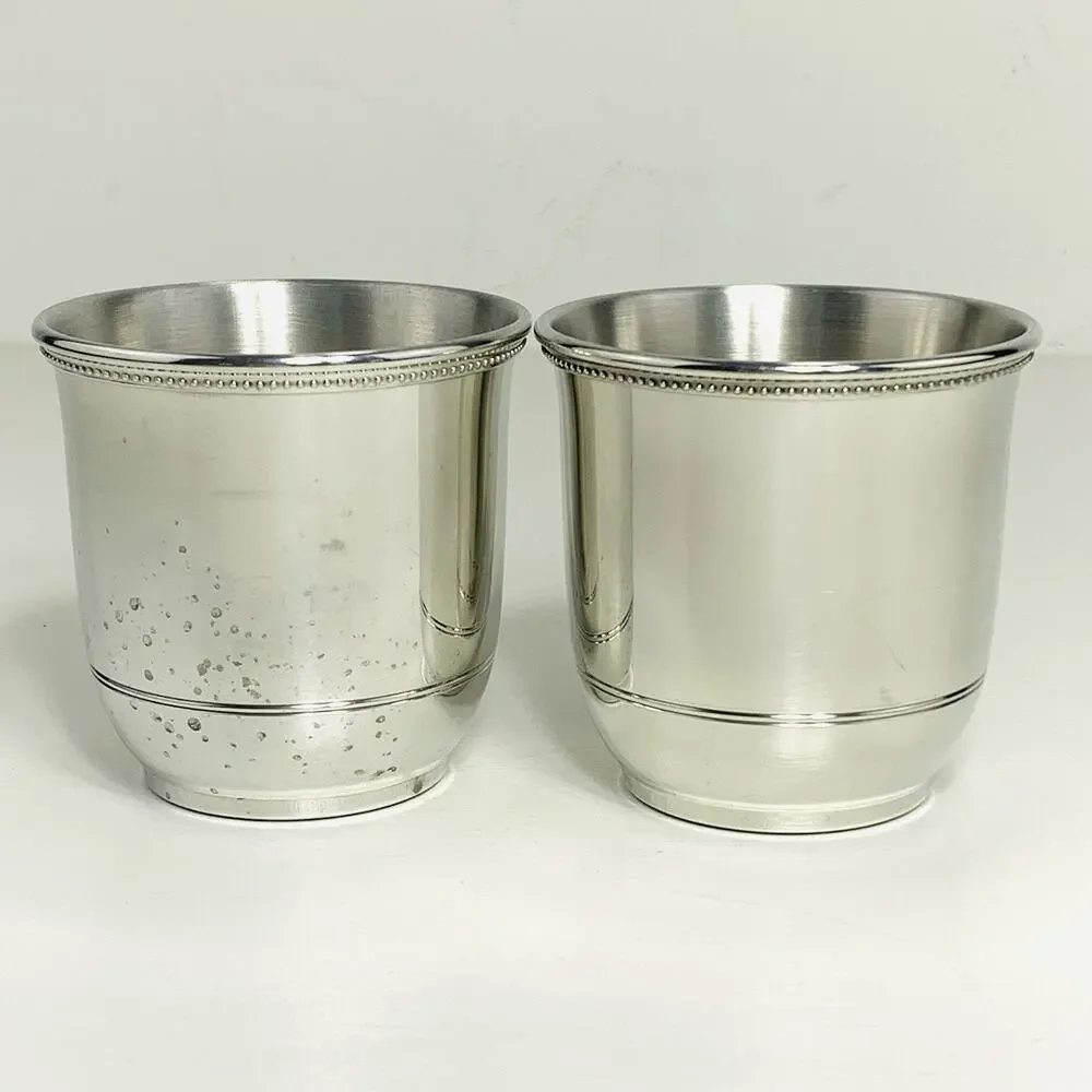 Salisbury Images of America Jefferson Memorial 8 oz Pewter Cup Set of 2 Bead GUC